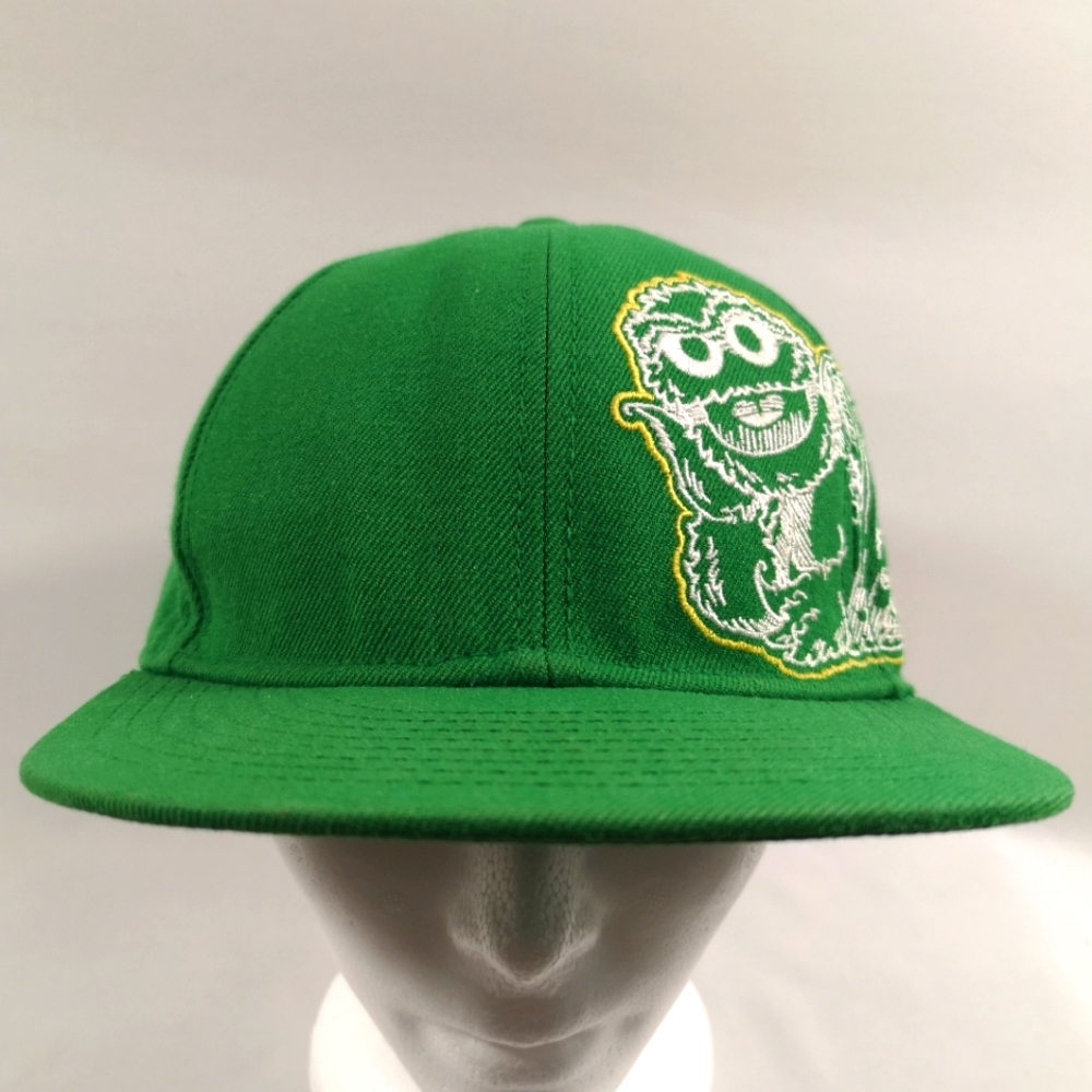 Sesame Street Oscar the Grouch Green Embroidered Baseball Hat, Adult Size